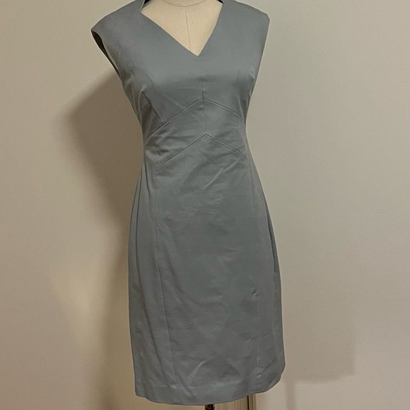 Banana Republic Baby Blue Dress Shapewear Office Workwear Stretchy Petite 4 Size - Picture 3 of 10
